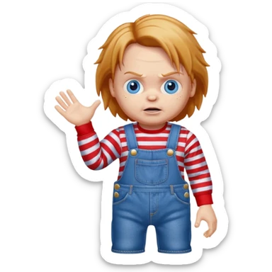 chucky shrugging sticker