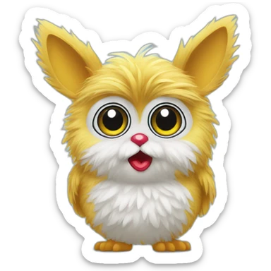 Furby give a kiss sticker