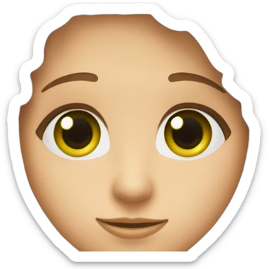 a long brown haired with rhombus-shape face green eyes and big long nose smooth face  sticker