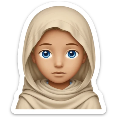 blue eyed desert child with creme cloth sticker