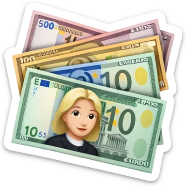euro bills @emoji sticker