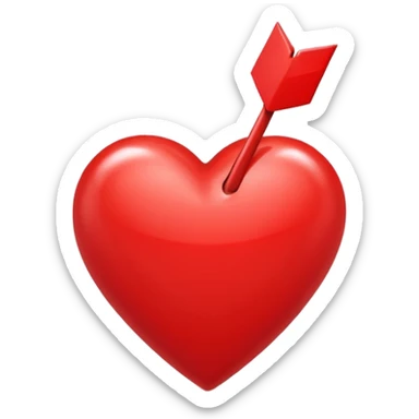 red heart with an up arrow rising from behind, clear and bold sticker