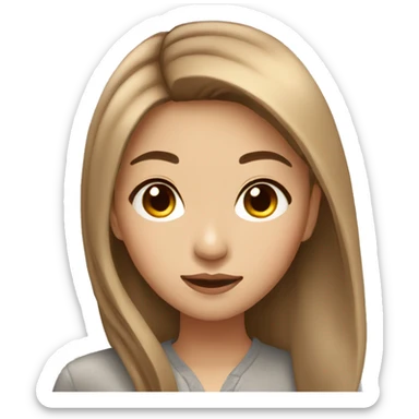 stunning asian girl light brown hair  sticker