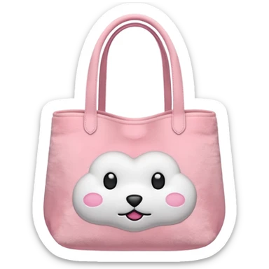 Aesthetic pink plush tote bag sticker
