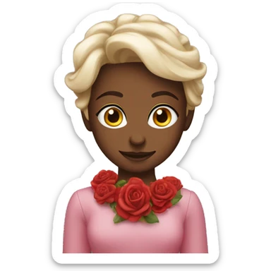 Faccina con 🌹in bocca sticker