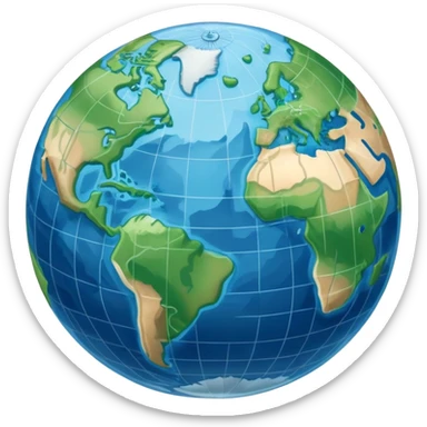 an icon featuring an earth with attitude and longitude lines, a textbook, and a topographic map, symbolizing geography as a science. The design includes a compass, mountain ranges, and rivers, representing the study of Earth's features and landscapes. Transparent background highlights geography. sticker