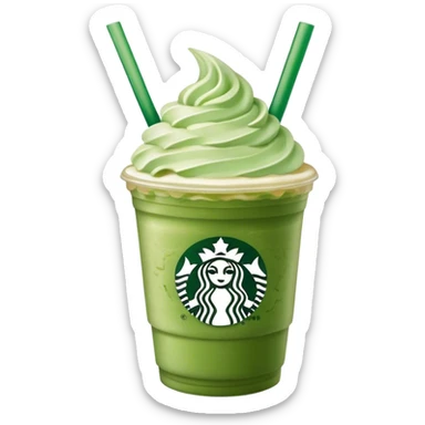 Chubby Starbucks green matcha Frappuccino sticker