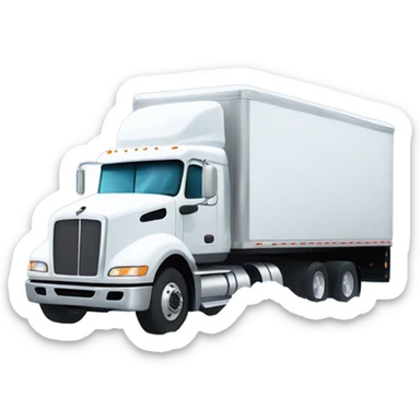 White semi-truck in snow sticker