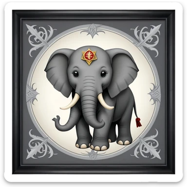 Republican Party elephant but in a Game Of Thrones Sigil Form - in a square picture frame sticker