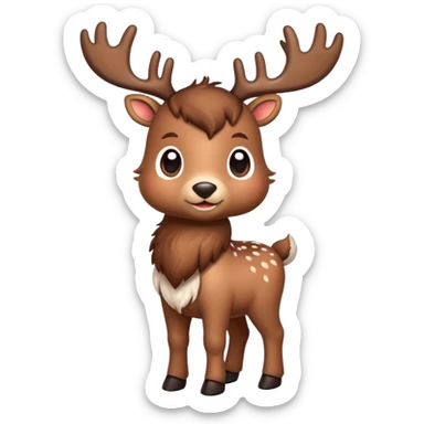 reindeer baby  cute, full body sticker