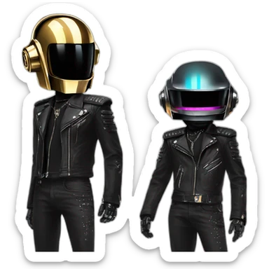 Daft punk robots as punks with mohawks sticker