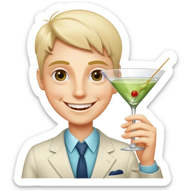 🤪+🍸 the crazy emoji with a martini sticker