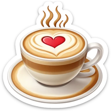 latte with a heart design latte art sticker