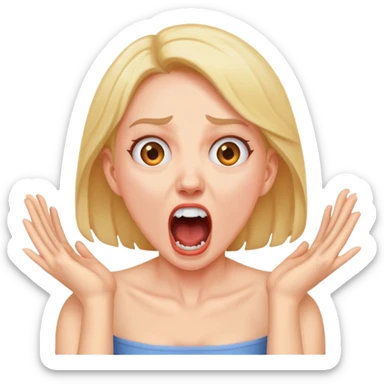 Hands around neck while screaming female sticker