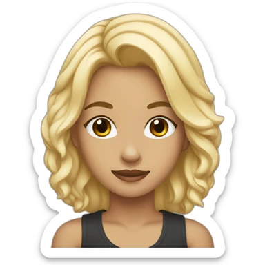 Rubia con perro negro sticker