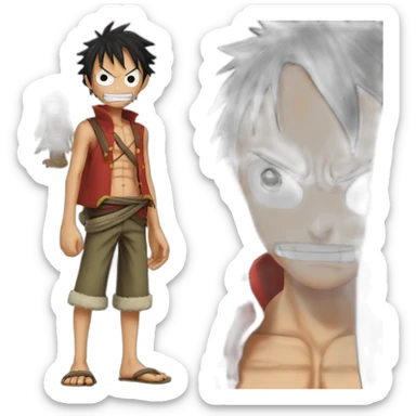 luffy standing with is scar sticker