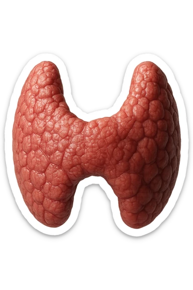 tiroide umana anatomica iperrealistica in 3d sticker