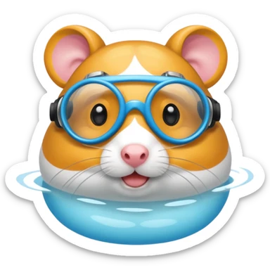 hamster with swimming goggles sticker
