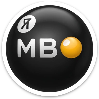 Black pull Ball with MB written on it. Nothing else no holes or anything. sticker