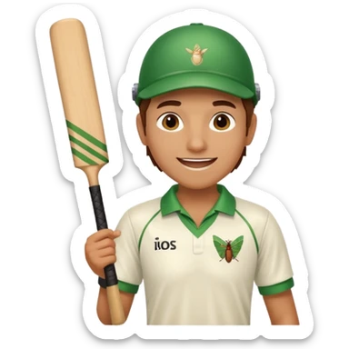 A person celebrating after winning a match of cricket sticker