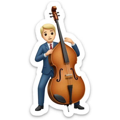 playing upright bass sticker