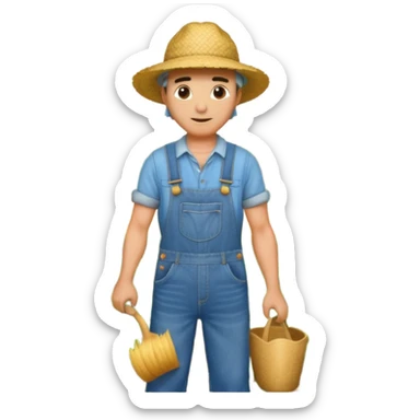 farmer cultivating a field sticker