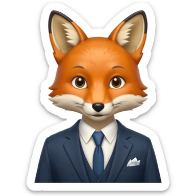 The fox went in a suit
 sticker