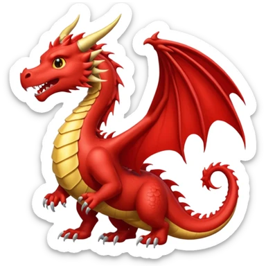 Dragón color rojo  sticker