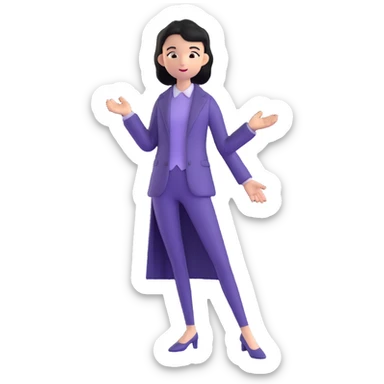 whimsical character with elegant simple outfit and mysterious aura sticker