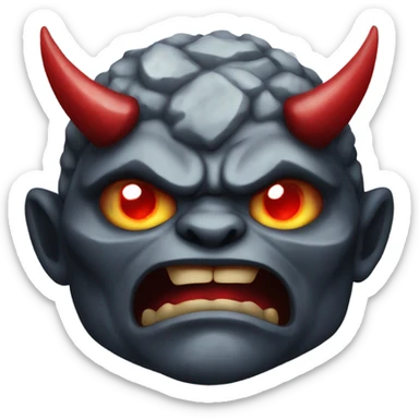 Oni with a lustrous power red eyes strong overlay stone sticker