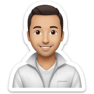 Howie Dorough from Backstreet Boys with dark brown hair, white outfit sticker