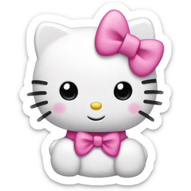 Hello kitty with pink bow sticker