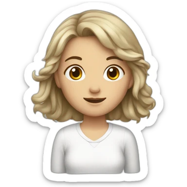 Fille adolescente blanche avec cheveux châtains sticker