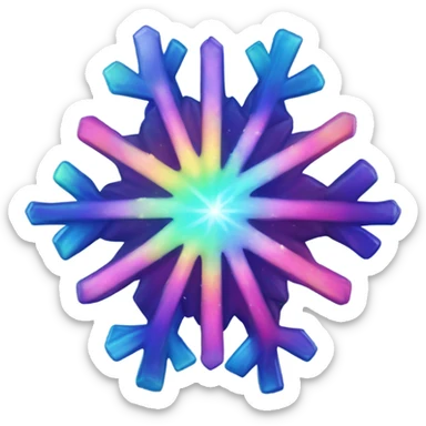 Colorful Aurora Borealis, in the shape of a snowflake  sticker