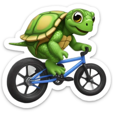 Tortue sur un bmx sticker