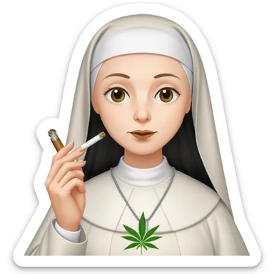 Nun smoking weed sticker