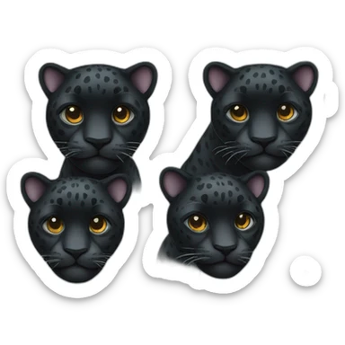 Black jaguar feline sticker