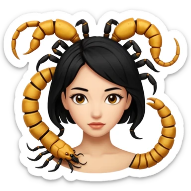 woman with a scorpion-shaped hairstyle. sticker