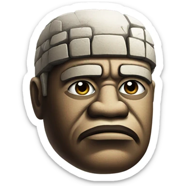 olmec head that looks really old sticker