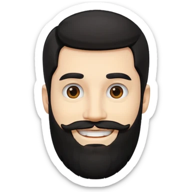 мужчина с белым тоном кожи и черными волосами и бородой sticker