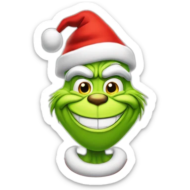 Grinch santa Claus laughing -Red cap sticker