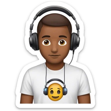 DJ emoji with headphones sticker