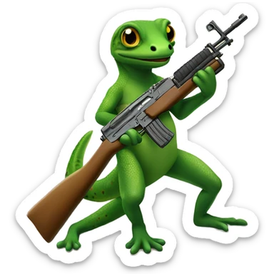 gecko with an ak47 sticker