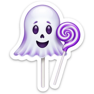 ghost lolipop purple and white sticker