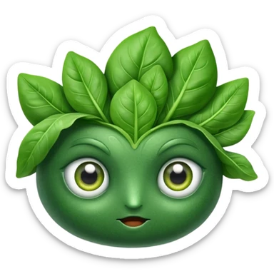 Spinach with eyes without human face sticker