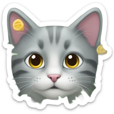 Paysage aves un chat dessue sticker