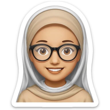 A veiled emoji wearing glasses sticker