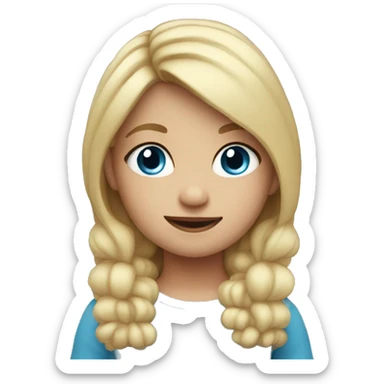 4 year old girl with blonde hair and blue eyes sticker