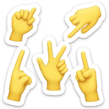 Three Fingers Splayed up in yellow color sticker