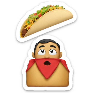 Taco wearing a red shirt sticker